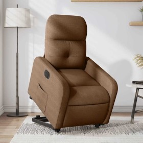 Sillón eléctrico reclinable elevable de tela marrón en Sillones | Comprar online en Foru.es