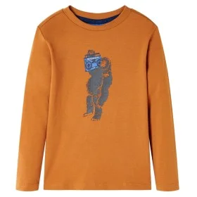 Camiseta infantil de manga larga ocre oscuro 140 de vidaXL, Camisetas para niños - Ref: Foro24-13463, Precio: 7,79 €, Descuen...