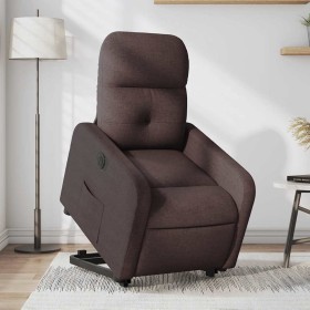Sillón eléctrico reclinable elevable de tela marrón oscuro en Sillones | Comprar online en Foru.es