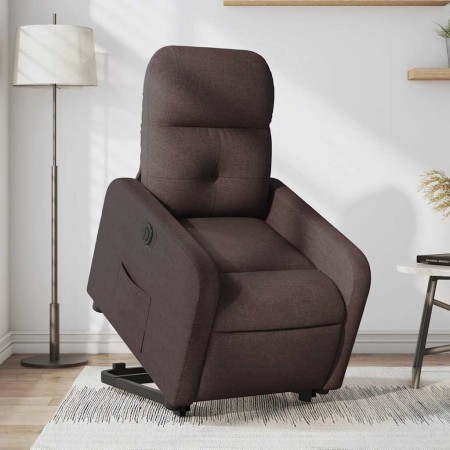 Sillón eléctrico reclinable elevable de tela marrón oscuro en Sillones | Comprar online en Foru.es