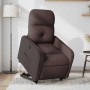 Sillón eléctrico reclinable elevable de tela marrón oscuro en Sillones | Comprar online en Foru.es