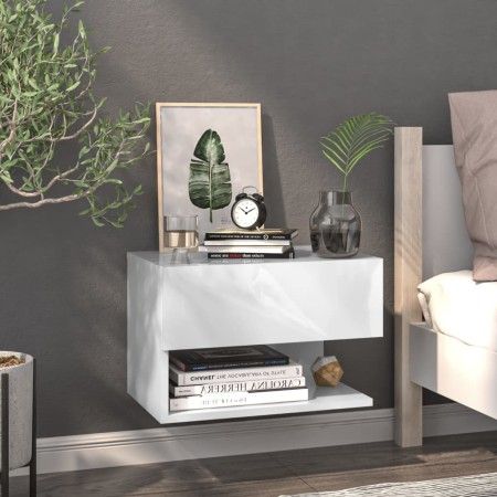 Mesita de noche de pared blanca de vidaXL, Mesitas de noche - Ref: Foro24-810953, Precio: 42,29 €, Descuento: %