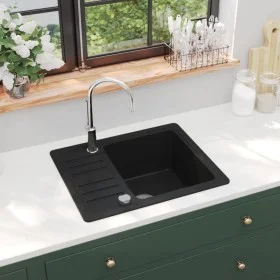 Granite kitchen sink with a black bowl by vidaXL, Sinks - Ref: Foro24-142952, Price: 179,24 €, Discount: %