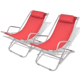 Liegestühle aus rotem Stahl 2 Einheiten von vidaXL, Liegen - Ref: Foro24-42937, Preis: 120,32 €, Rabatt: %