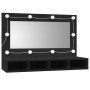 Mueble con espejo y LED negro 90x31,5x62 cm de vidaXL, Tocadores de baño - Ref: Foro24-833488, Precio: 56,36 €, Descuento: %
