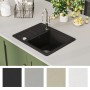 Fregadero de cocina de granito con un seno negro de vidaXL, Fregaderos - Ref: Foro24-142952, Precio: 179,04 €, Descuento: %
