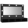 Mueble con espejo y LED negro 90x31,5x62 cm de vidaXL, Tocadores de baño - Ref: Foro24-833488, Precio: 56,36 €, Descuento: %