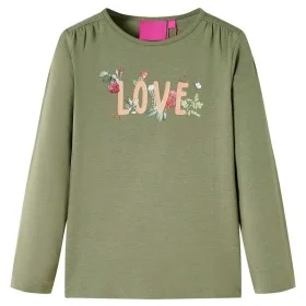 Camiseta infantil de manga larga caqui 104 de vidaXL, Camisetas para niños - Ref: Foro24-13725, Precio: 8,45 €, Descuento: %