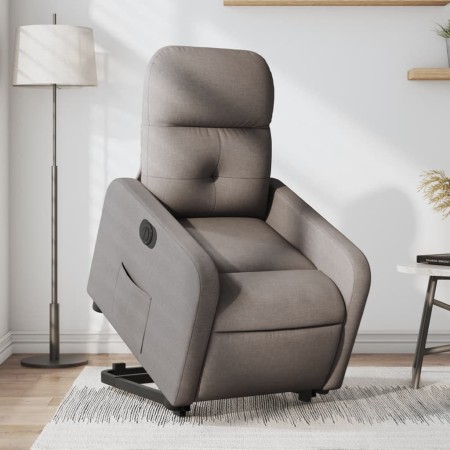 Sillón eléctrico reclinable elevable de tela gris taupe en Sillones | Comprar online en Foru.es