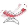 Tumbonas reclinables 2 unidades acero rojas de vidaXL, Tumbonas - Ref: Foro24-42937, Precio: 120,32 €, Descuento: %