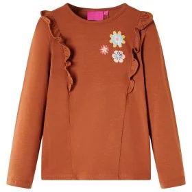 Camiseta infantil de manga larga color coñac 116 de vidaXL, Camisetas para niños - Ref: Foro24-13681, Precio: 8,30 €, Descuen...