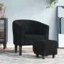 Schwarzer Samtsessel mit Hocker von vidaXL, Sessel - Ref: Foro24-356479, Preis: 184,86 €, Rabatt: %