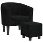 Schwarzer Samtsessel mit Hocker von vidaXL, Sessel - Ref: Foro24-356479, Preis: 184,86 €, Rabatt: %