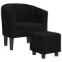 Sillón con taburete terciopelo negro de vidaXL, Sillones - Ref: Foro24-356479, Precio: 180,48 €, Descuento: %