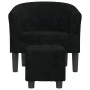 Schwarzer Samtsessel mit Hocker von vidaXL, Sessel - Ref: Foro24-356479, Preis: 184,86 €, Rabatt: %