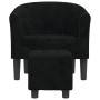 Sillón con taburete terciopelo negro de vidaXL, Sillones - Ref: Foro24-356479, Precio: 180,48 €, Descuento: %