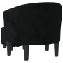 Sillón con taburete terciopelo negro de vidaXL, Sillones - Ref: Foro24-356479, Precio: 180,48 €, Descuento: %