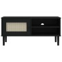Mueble de TV SENJA aspecto ratán madera pino negro 106x40x49 cm de vidaXL, Muebles TV - Ref: Foro24-358042, Precio: 75,84 €, ...