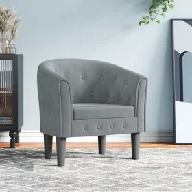 Sillón de terciopelo gris oscuro de vidaXL, Sillones - Ref: Foro24-356470, Precio: 181,60 €, Descuento: %