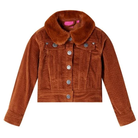Chaqueta infantil pana color coñac 116 de vidaXL, Ropa de abrigo para niños - Ref: Foro24-13911, Precio: 13,53 €, Descuento: %