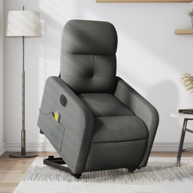 Sillón de masaje eléctrico reclinable elevable tela gris oscuro en Sillones | Comprar online en Foru.es