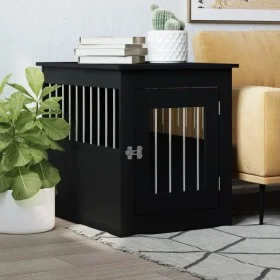 Jaula para perros madera de ingeniería negro 55x75x65 cm de vidaXL, Casetas para perros - Ref: Foro24-838317, Precio: 89,02 €...