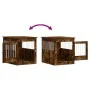 Jaula para perros madera ingeniería roble ahumado 64,5x80x71 cm de vidaXL, Casetas para perros - Ref: Foro24-838334, Precio: ...