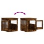 Jaula para perros madera ingeniería roble ahumado 64,5x80x71 cm de vidaXL, Casetas para perros - Ref: Foro24-838334, Precio: ...