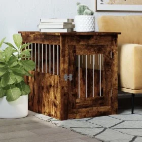 Jaula para perros madera ingeniería roble ahumado 55x75x65 cm de vidaXL, Casetas para perros - Ref: Foro24-838320, Precio: 82...