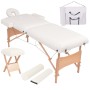 Camilla de masaje y taburete plegable 2 zonas 10 cm blanco de vidaXL, Mesas de masaje - Ref: Foro24-110154, Precio: 325,03 €,...