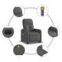Sillón de masaje eléctrico reclinable elevable tela gris oscuro en Sillones | Comprar online en Foru.es