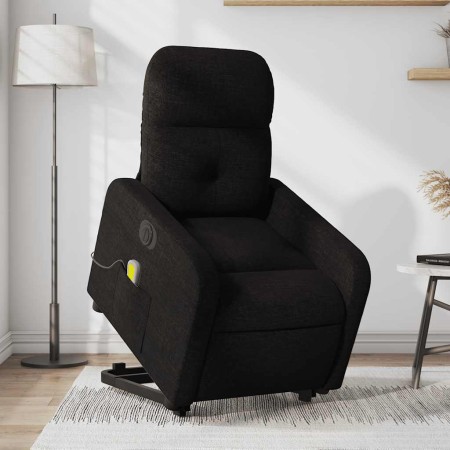 Sillón de masaje eléctrico reclinable elevable tela negro en Sillones | Comprar online en Foru.es