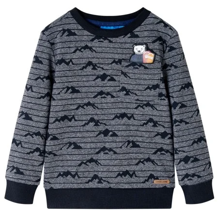 Sudadera infantil azul marino mélange 140 de vidaXL, Camisetas para niños - Ref: Foro24-13153, Precio: 15,65 €, Descuento: %