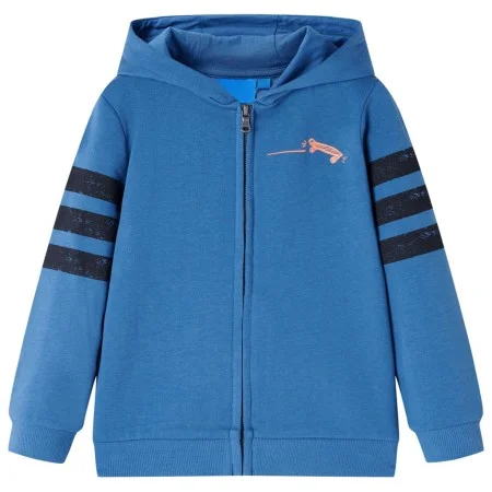 Sudadera infantil con capucha azul 128 de vidaXL, Camisetas para niños - Ref: Foro24-13402, Precio: 12,77 €, Descuento: %