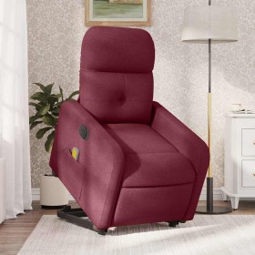 Sillón de masaje elevable eléctrico tela rojo tinto en Sillones | Comprar online en Foru.es