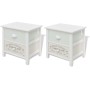 Mesitas de noche de estilo francés de madera 2 unidades de vidaXL, Mesitas de noche - Ref: Foro24-242875, Precio: 86,89 €, De...