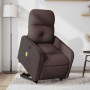 Sillón masaje eléctrico reclinable elevable tela marrón oscuro en Sillones | Comprar online en Foru.es