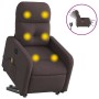 Sillón masaje eléctrico reclinable elevable tela marrón oscuro en Sillones | Comprar online en Foru.es