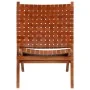 Silla plegable con rayas cruzadas cuero auténtico marrón de vidaXL, Taburetes y sillas plegables - Ref: Foro24-246365, Precio...