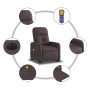 Sillón masaje eléctrico reclinable elevable tela marrón oscuro en Sillones | Comprar online en Foru.es