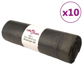 Bolsas de basura con cierre de cordón 250 unidades negras 120 l de vidaXL, Bolsas de basura - Ref: Foro24-155344, Precio: 66,...
