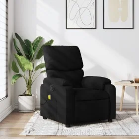 Sillón reclinable de masaje de tela negro de vidaXL, Sillones - Ref: Foro24-373424, Precio: 182,88 €, Descuento: %