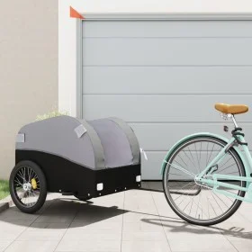 Remolque para bicicleta hierro negro y gris 45 kg de vidaXL, Remolques para bicicletas - Ref: Foro24-94133, Precio: 93,90 €, ...