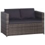 Set mesa y sillas jardín 3 pzas y cojines ratán sintético gris de vidaXL, Conjuntos de jardín - Ref: Foro24-43915, Precio: 34...