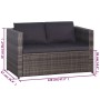 Set mesa y sillas jardín 3 pzas y cojines ratán sintético gris de vidaXL, Conjuntos de jardín - Ref: Foro24-43915, Precio: 34...