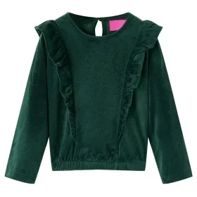 Blusa infantil con volantes verde oscuro 140 de vidaXL, Camisetas para niños - Ref: Foro24-15110, Precio: 9,68 €, Descuento: %