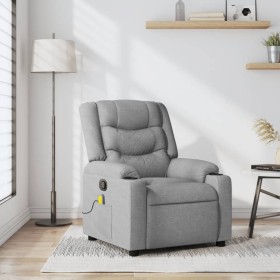 Sillón reclinable de masaje de tela gris claro en Sillones | Comprar online en Foru.es