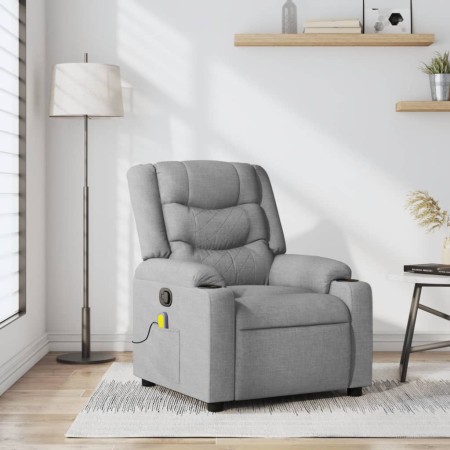 Sillón reclinable de masaje de tela gris claro en Sillones | Comprar online en Foru.es