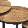 Mesitas auxiliares 3 Piezas madera de mango rugosa en Mesas auxiliares | Comprar online en Foru.es
