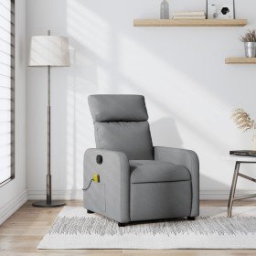 Sillón reclinable de masaje de tela gris claro en Sillones | Comprar online en Foru.es
